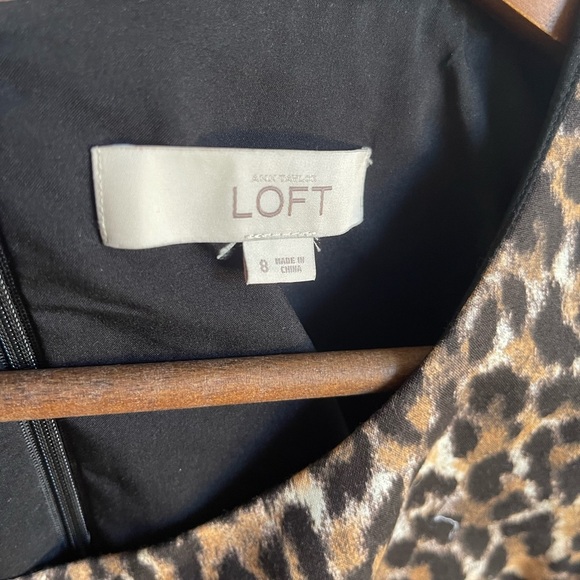 Ann Taylor LOFT Sleeveless Belted Midi Dress, Leopard Print, Size 8 - Picture 7 of 8